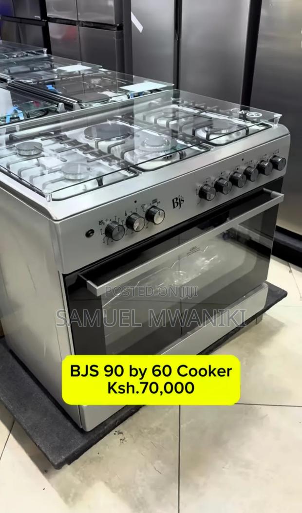BJS 4G + 1WOK+1HOTPLATE Electric Oven 90 by 60cm (Silver) - thumbnail 2