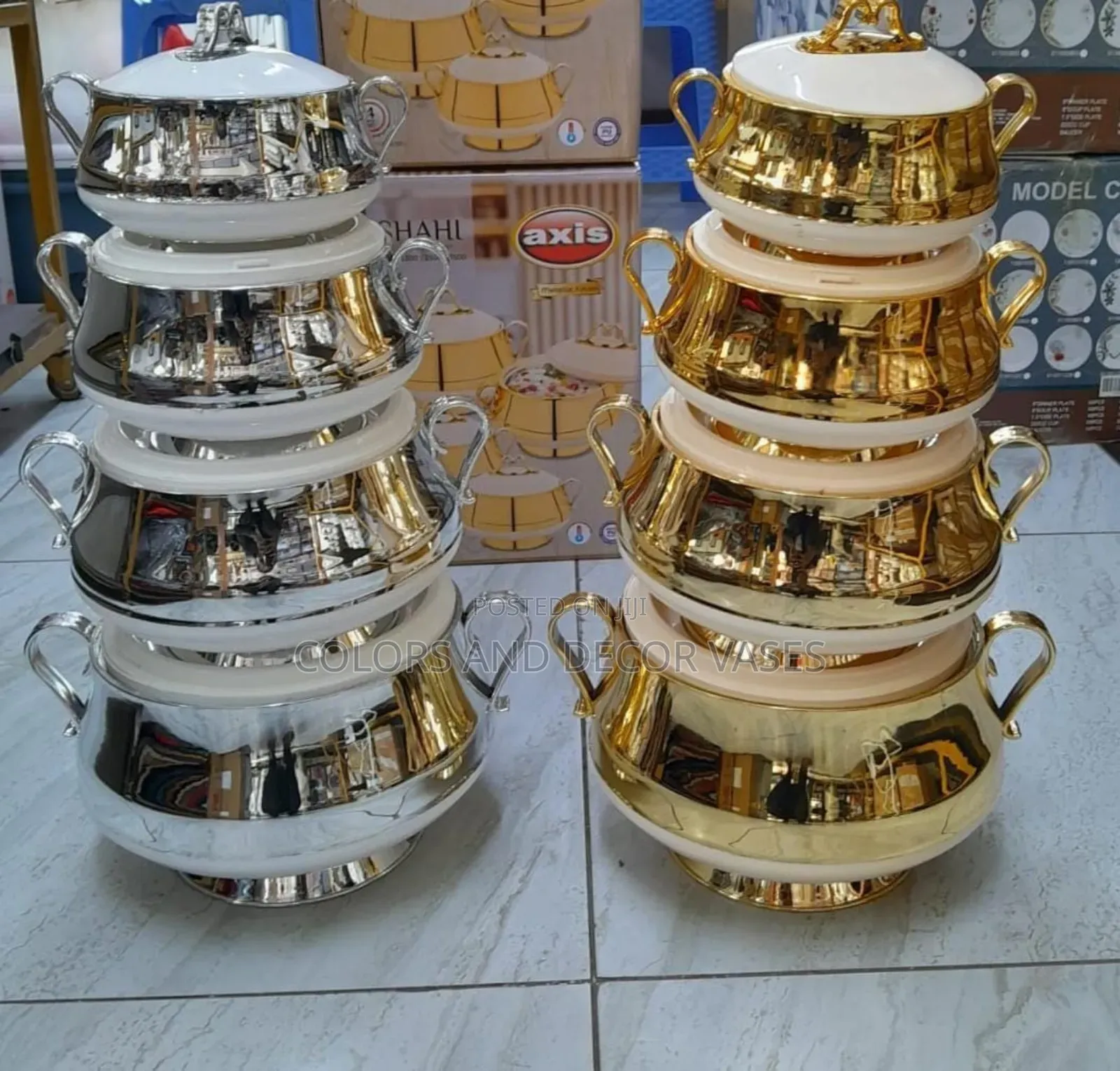 Shahii Hotpot Set of 4 
Gold and Silver