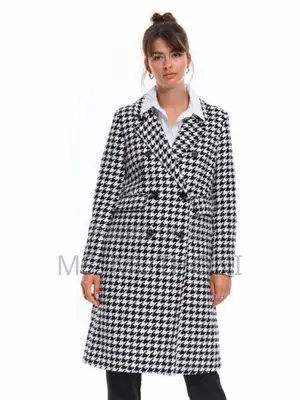 Ladies Fashion Plaid Trench Coats