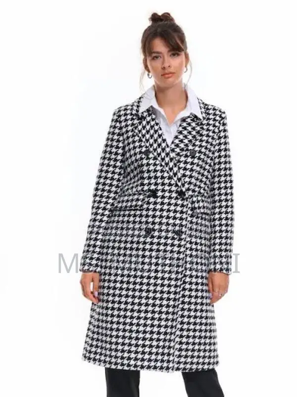 Ladies Fashion Plaid Trench Coats