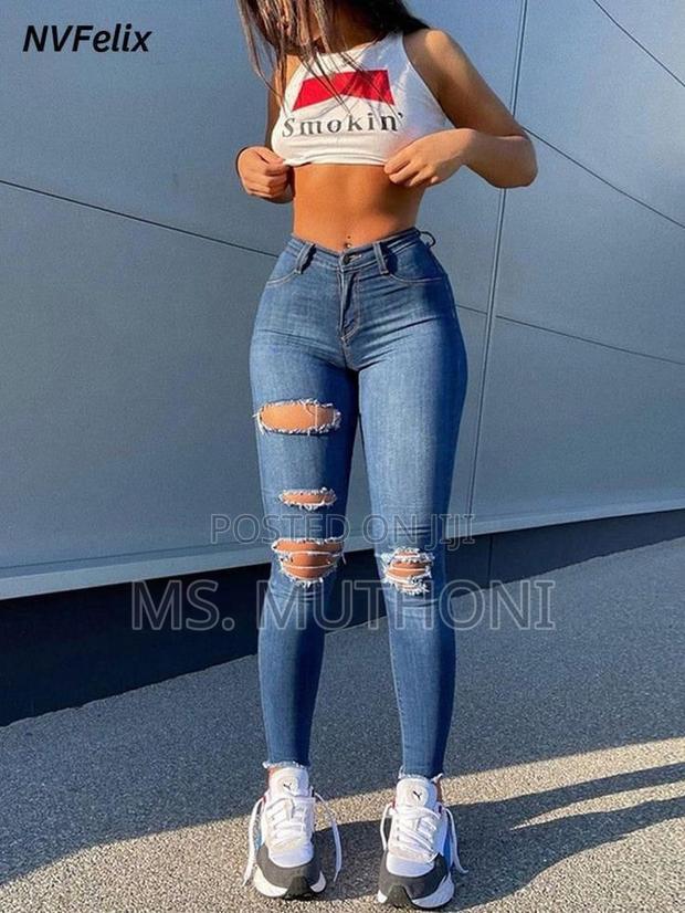High Waist Ripped Jeans - main view