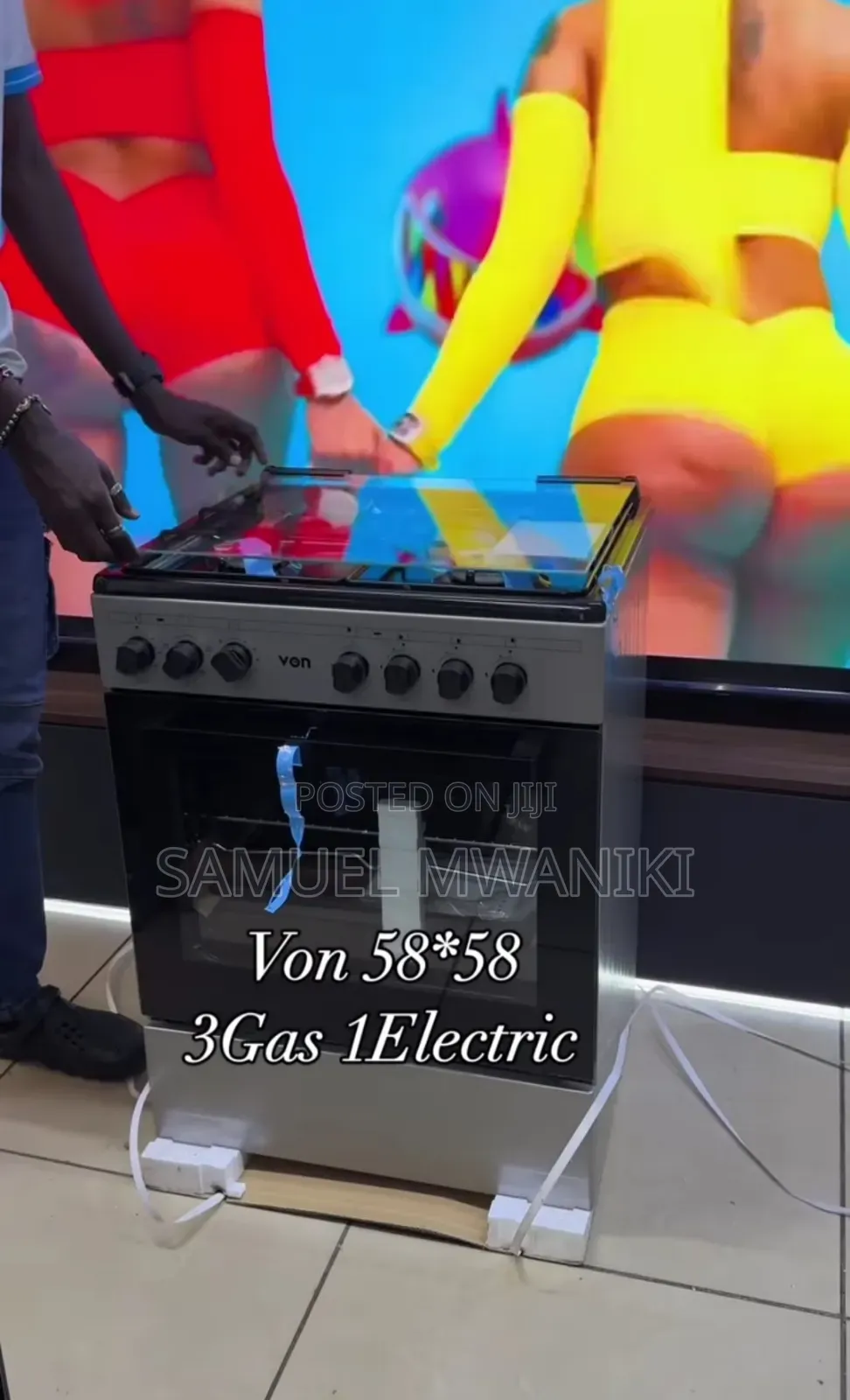 VON Cooker 3 Gas +1 Electric Hotplate With Electric Oven