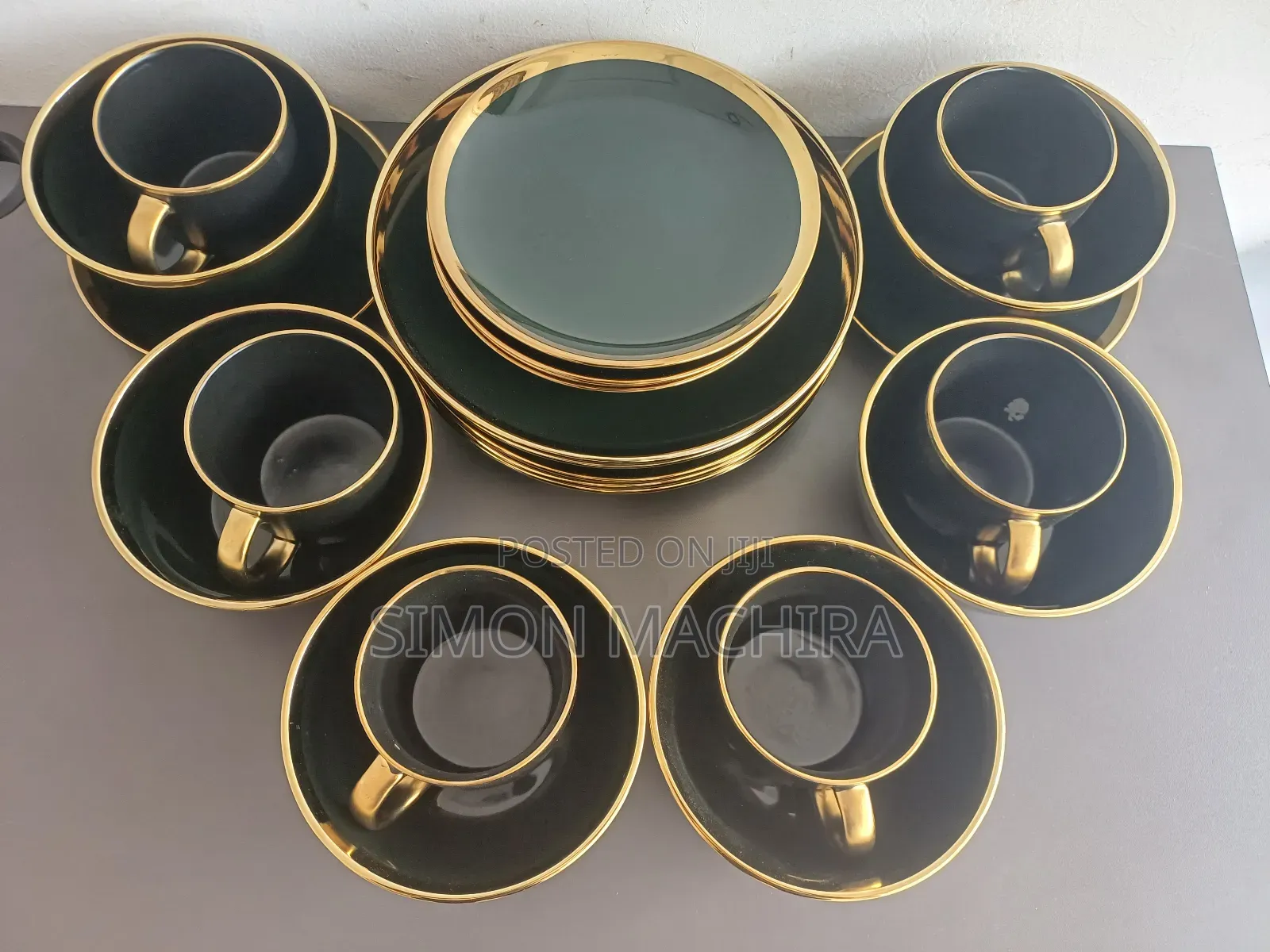24pieces Ceramic Black Dinner Set