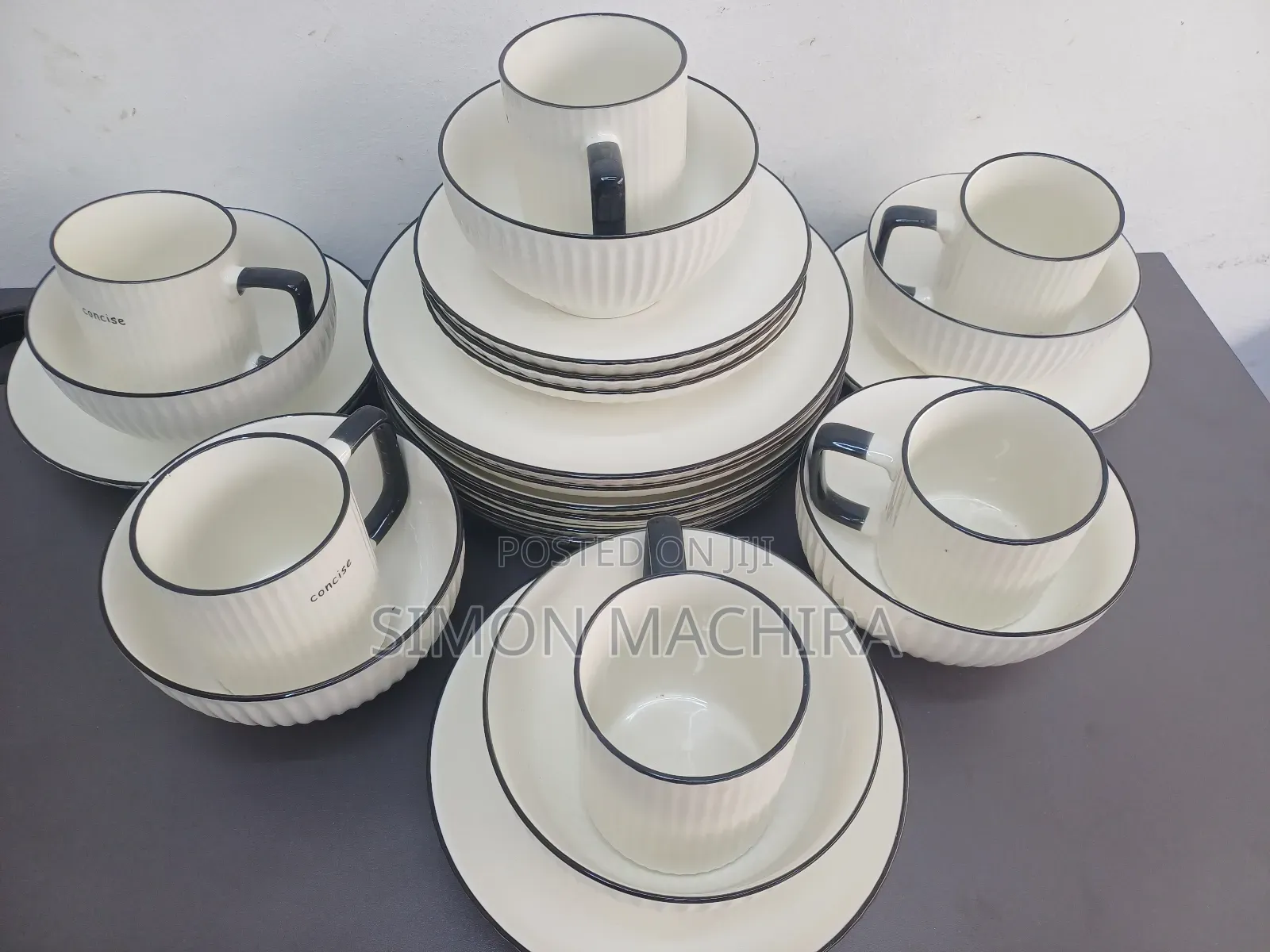 White 24pcs Concise Dinner Set