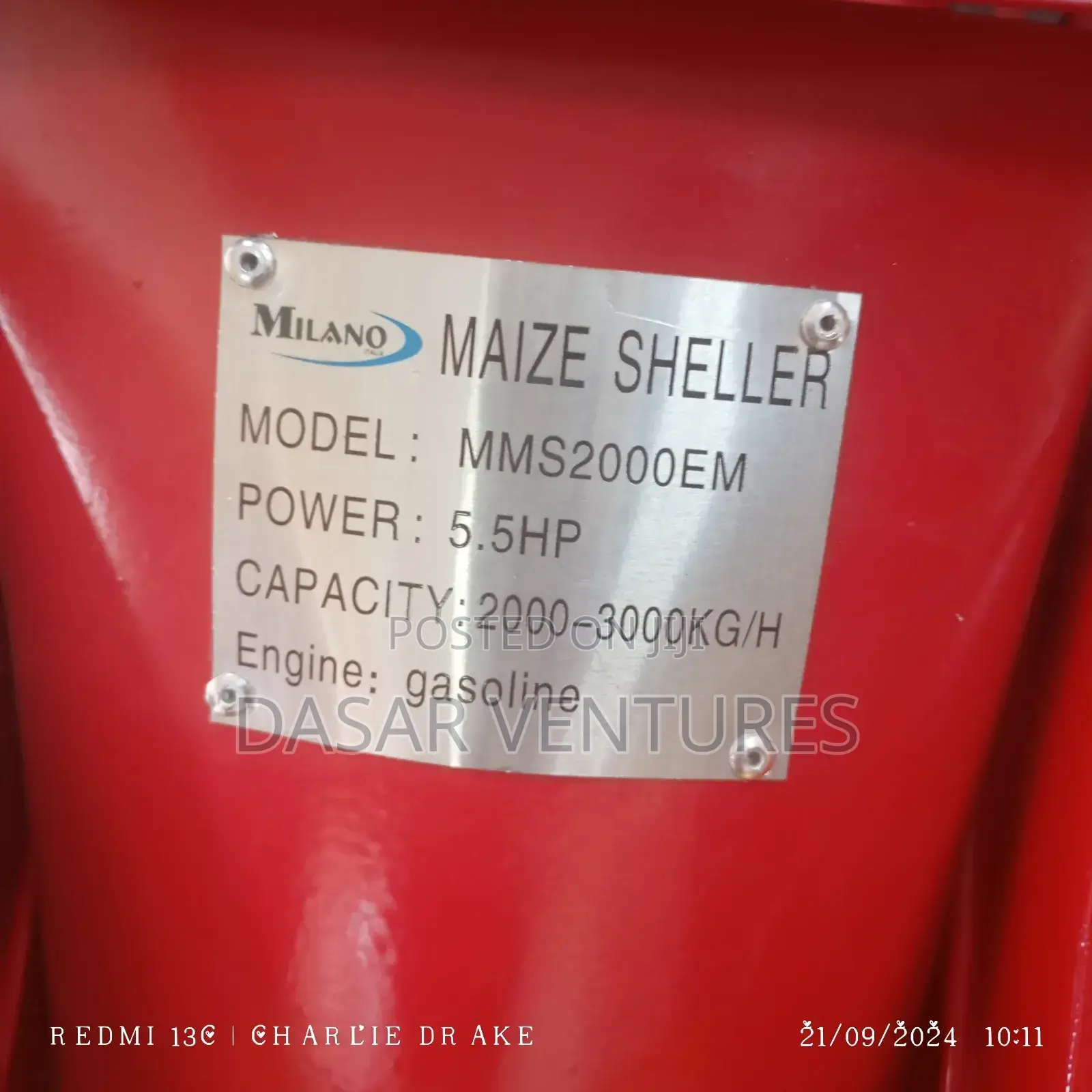 Maize Sheller 3000kgs/Hr Mms2000em