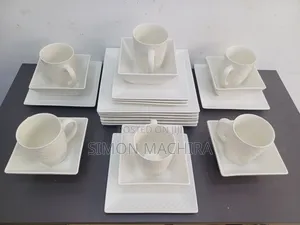 White 24 Pieces Square Dinner Set