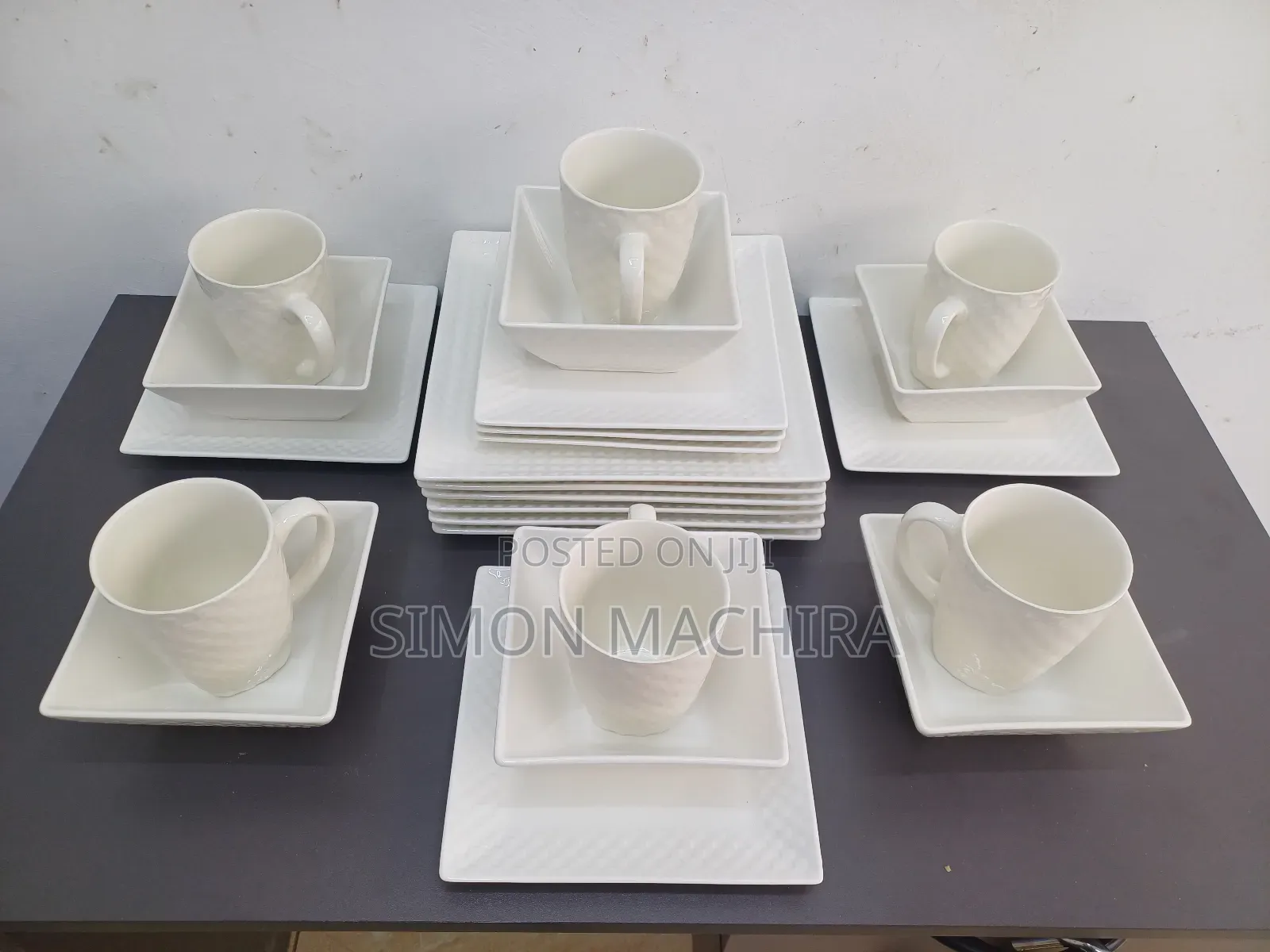 Elegant 24pcs Ceramic Square Dinner Set