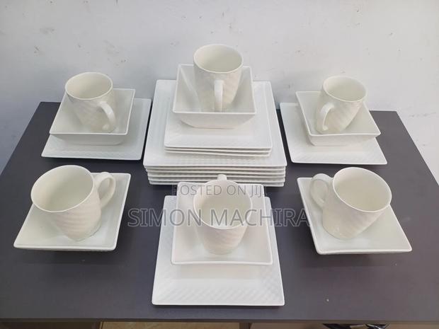 Elegant 24pcs Ceramic Square Dinner Set