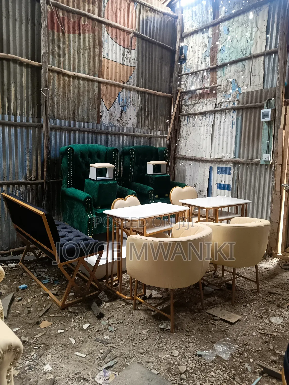 Pedicure Set, Platform, Waiting Bench and 2 Manicure Sets.
