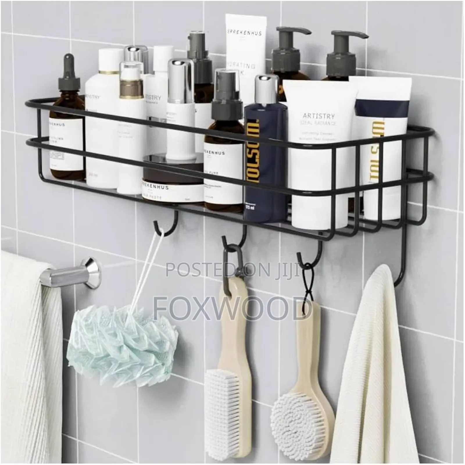 Bathroom Shelf Storage Rack /Organizer With Hooks