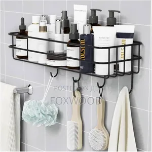 Bathroom Shelf Storage Rack /Organizer With Hooks