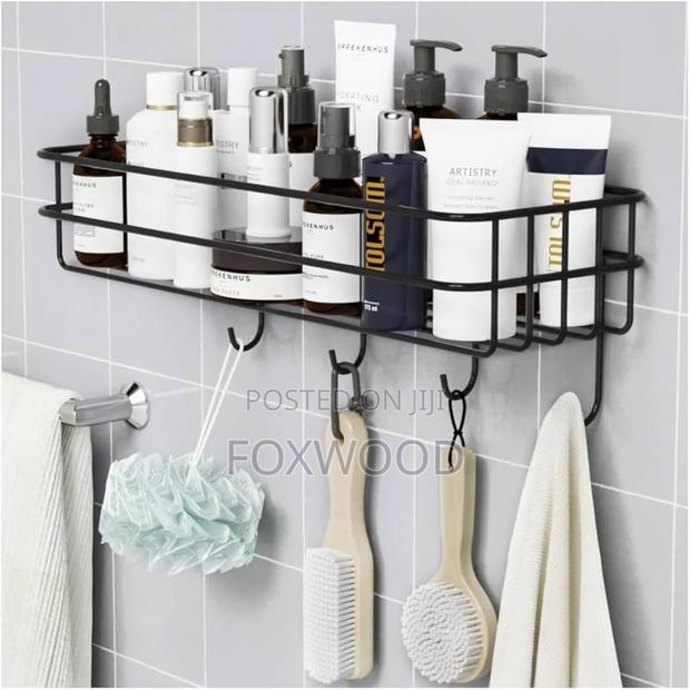 Bathroom Shelf Storage Rack /Organizer With Hooks - thumbnail 3