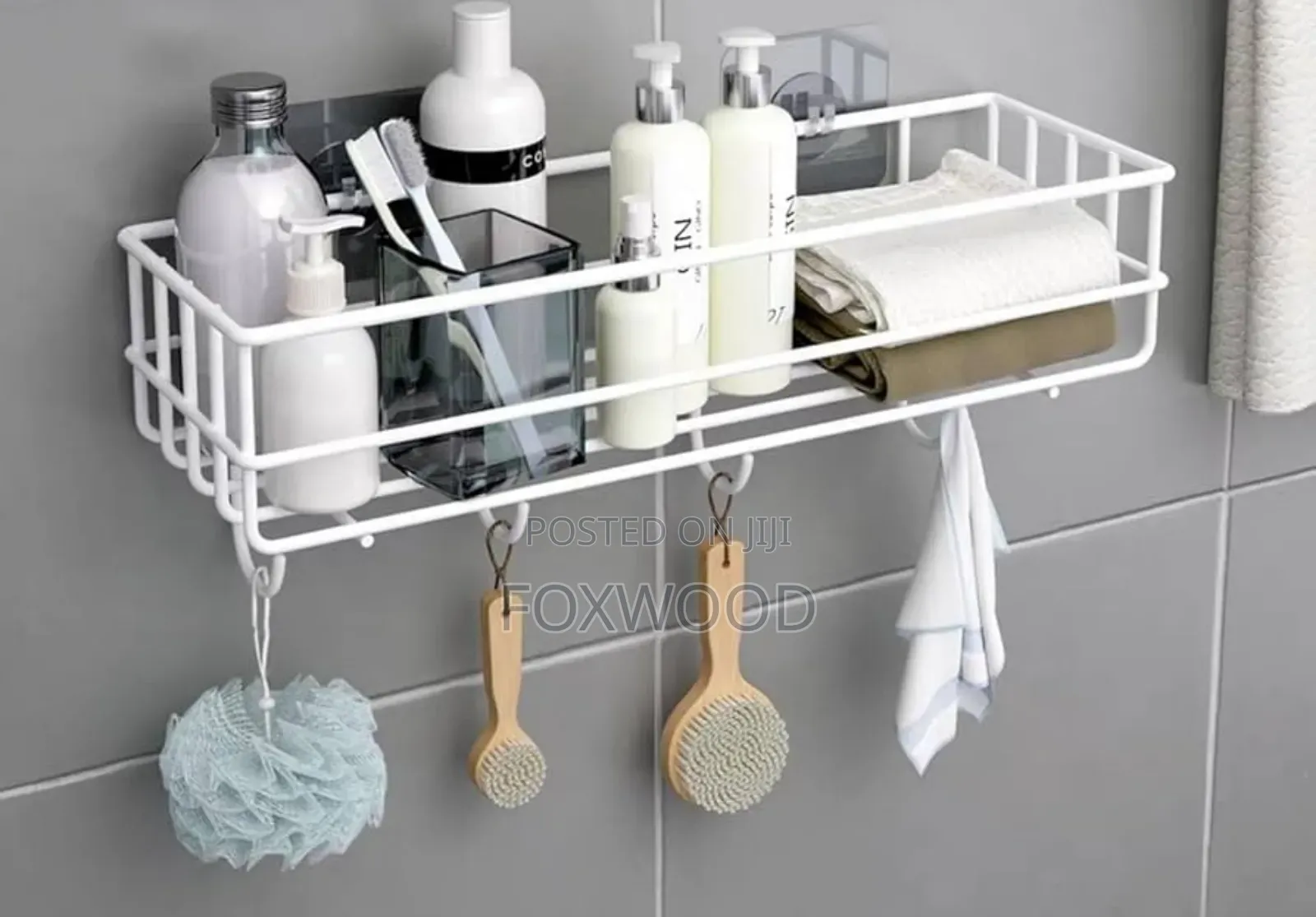 Bathroom Shelf Storage Rack /Organizer With Hooks