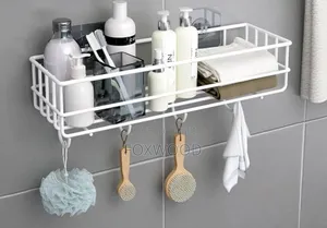 Bathroom Shelf Storage Rack /Organizer With Hooks