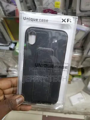 Black XR Leather Wrist Strap Case With Stand
