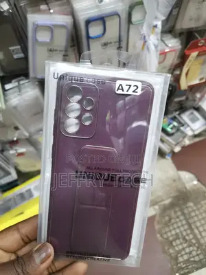 Samsunggalaxy A72 Silky Leathercase With Wrist Strapholder