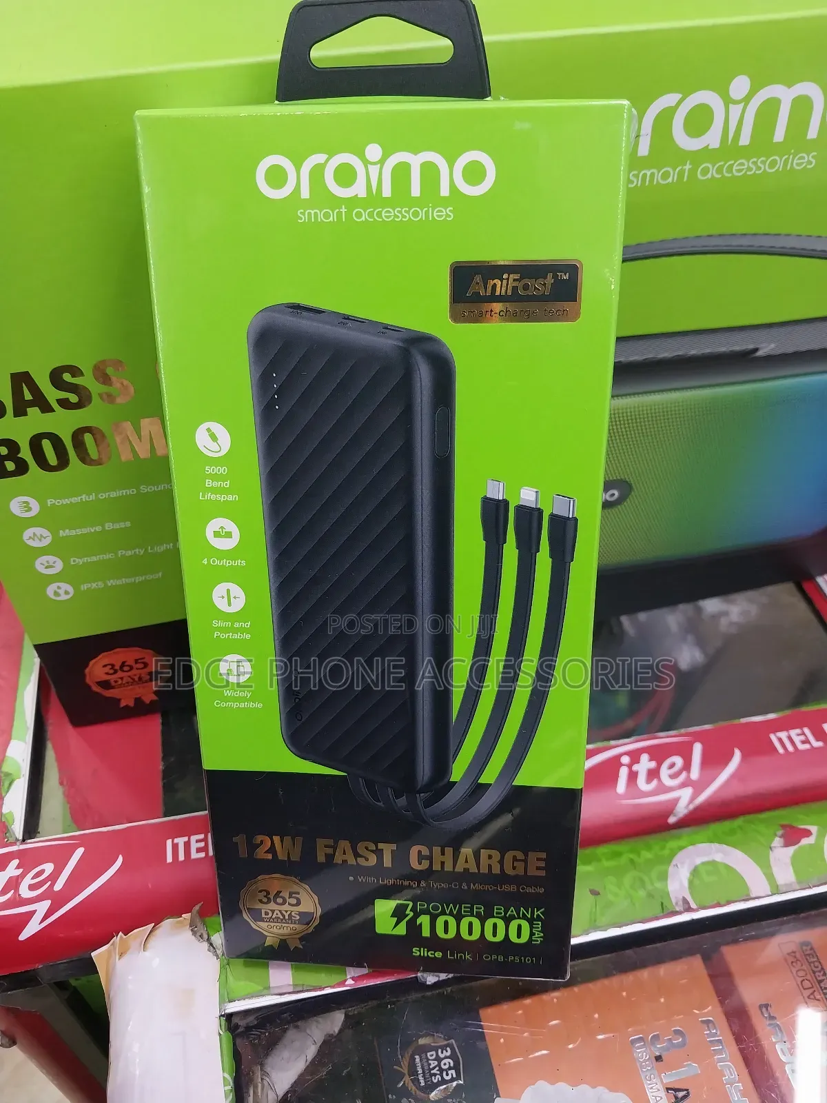 Oraimo Powerbank 12w 10000mah With Cables