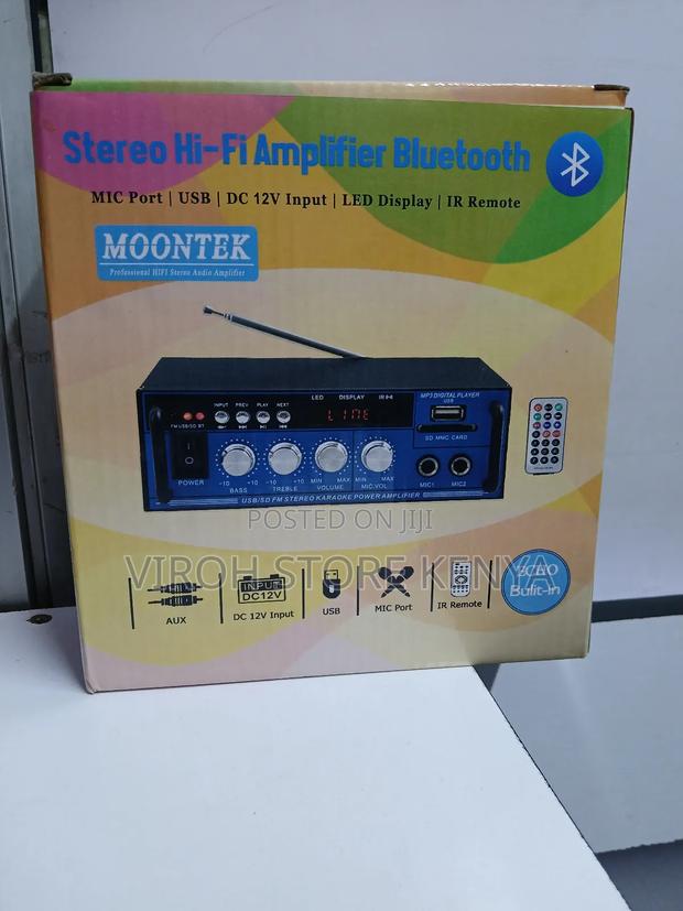 Moontek Car Amplifier With BT/FM/Usb/Mic/Remote Amplifier