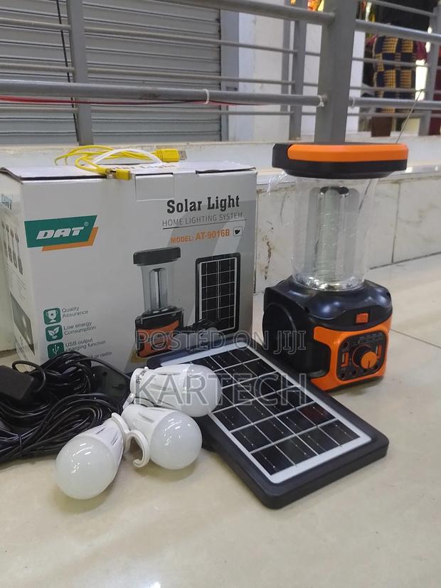 DAT Rechargeable Solar Light AT-9016B With Radio 3 Bulbs - main view
