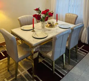 Six Seater Golden Dinning Table Set