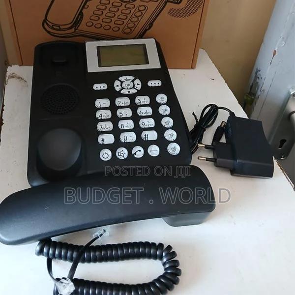 -GSM Single Sim Corded Landline Phone With Speaker - main view