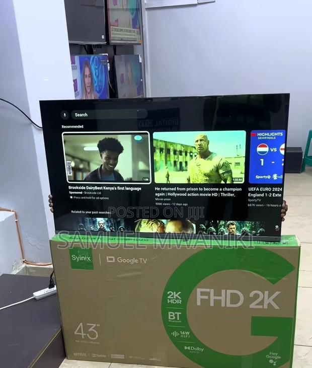 Syinix 43" Smart Google TV
FHD Display Netflix, Youtube - thumbnail 3