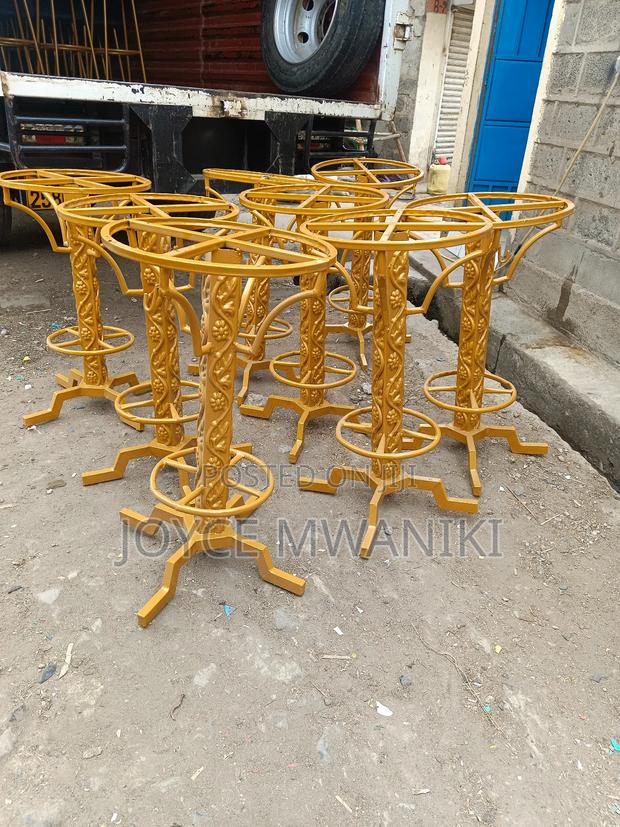 Hotel or Bar Table Stands, Powder Coated Gold