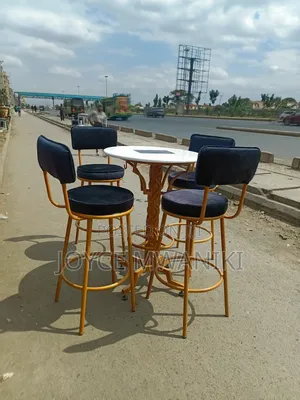 Powder Coated High Bar Set, Black and Gold 