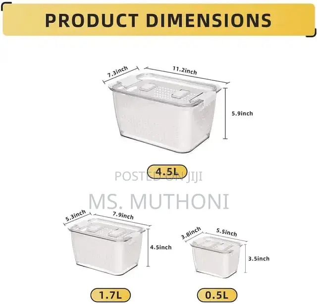 3 Fridge Organizer With Removable Tray