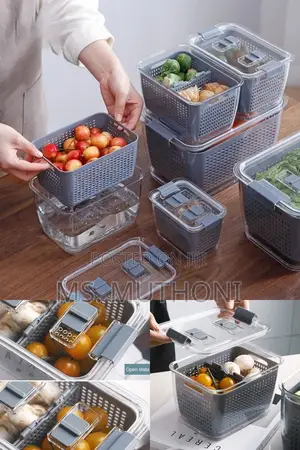 3 Fridge Organizer With Removable Tray