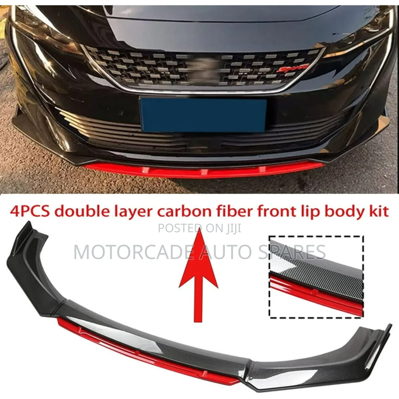 Front Lip Bumper Kit Skirting Carbon Fiber Universal