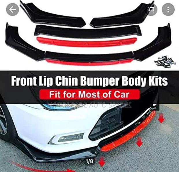 Front Lip Bumper Kit Skirting Black-Red Universal - main view