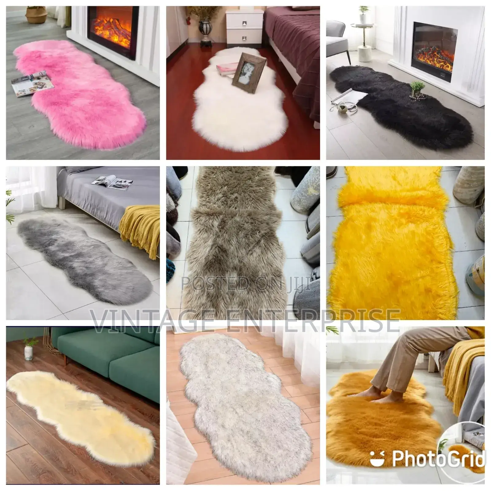 Fox Fur Mat, Bedside Fur Mat