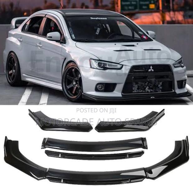 Front Lip Bumper Kit Skirting Black-Plain Universal - main view