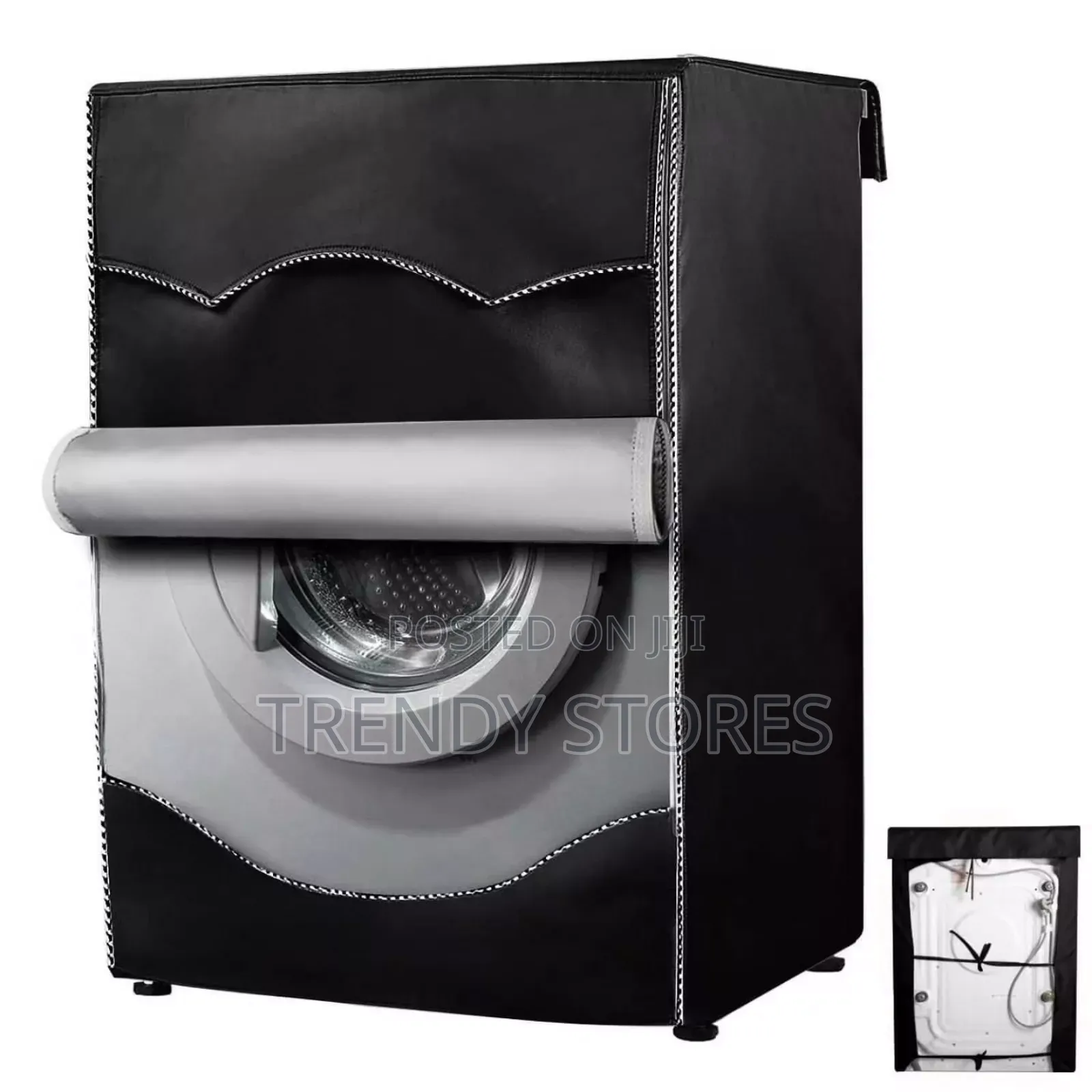 Black Waterproof Washing Machine Cover
