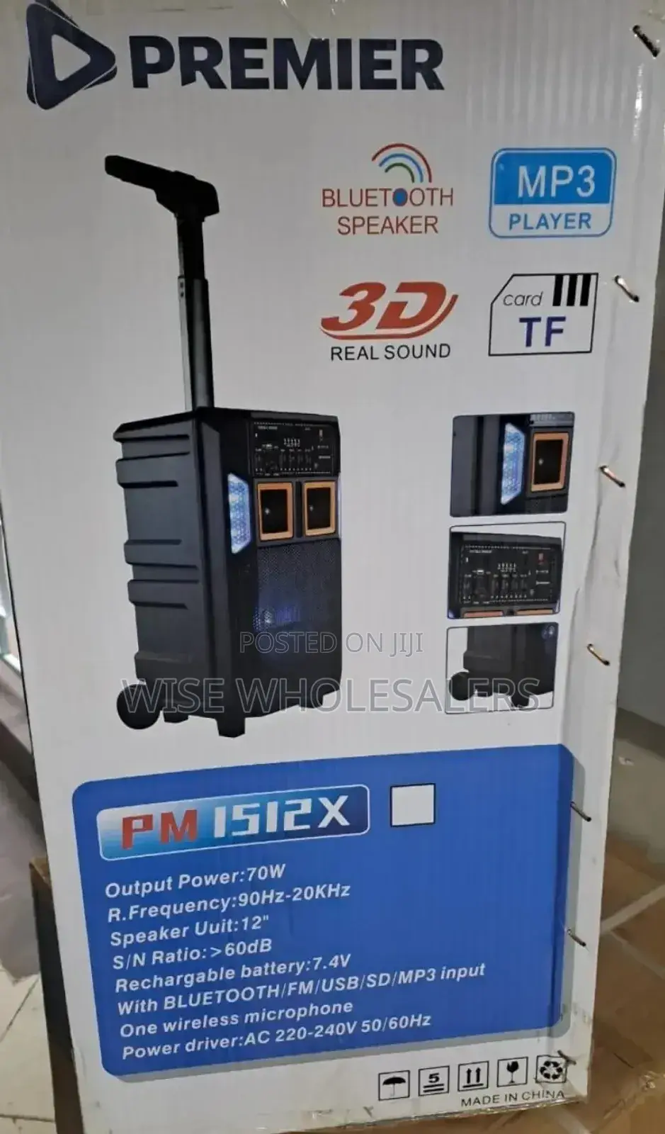 Premier Rechargeable Trolley Speaker With Led Lights °•°°