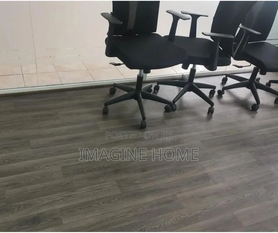 Dark Grey Vinly Wooden Floor Matt