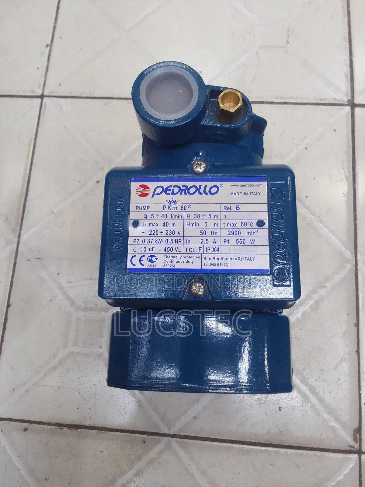 Pedrollo Pkm60 Pump 0.5hp 550w