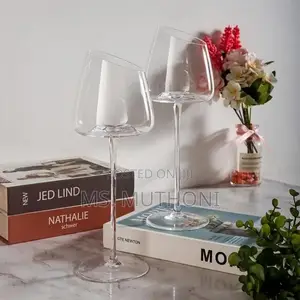 2pc Slanted Crystal Wine Glass Set – 350ml Medium Capacity
