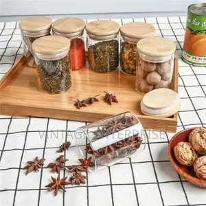 12pcs Round Glass Spice Jars Set