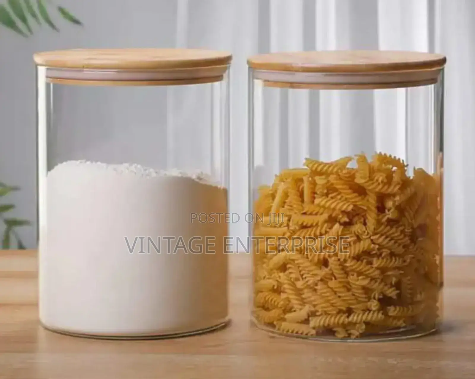 3ltr Large Capacity Glass Storage Container With Bamboo Lid
