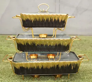 3pc Ceramic Chaffing Dishes/Porcelain Service Dish