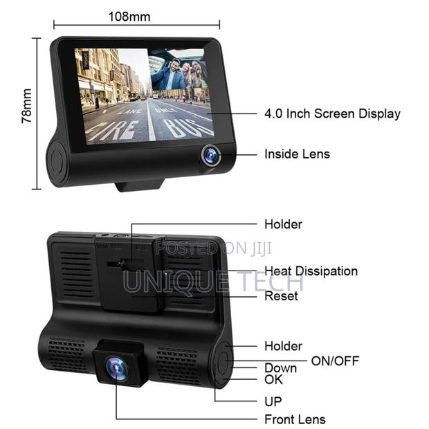 3-in-1 Dash Cam: Capture Every Moment on the Road - main view