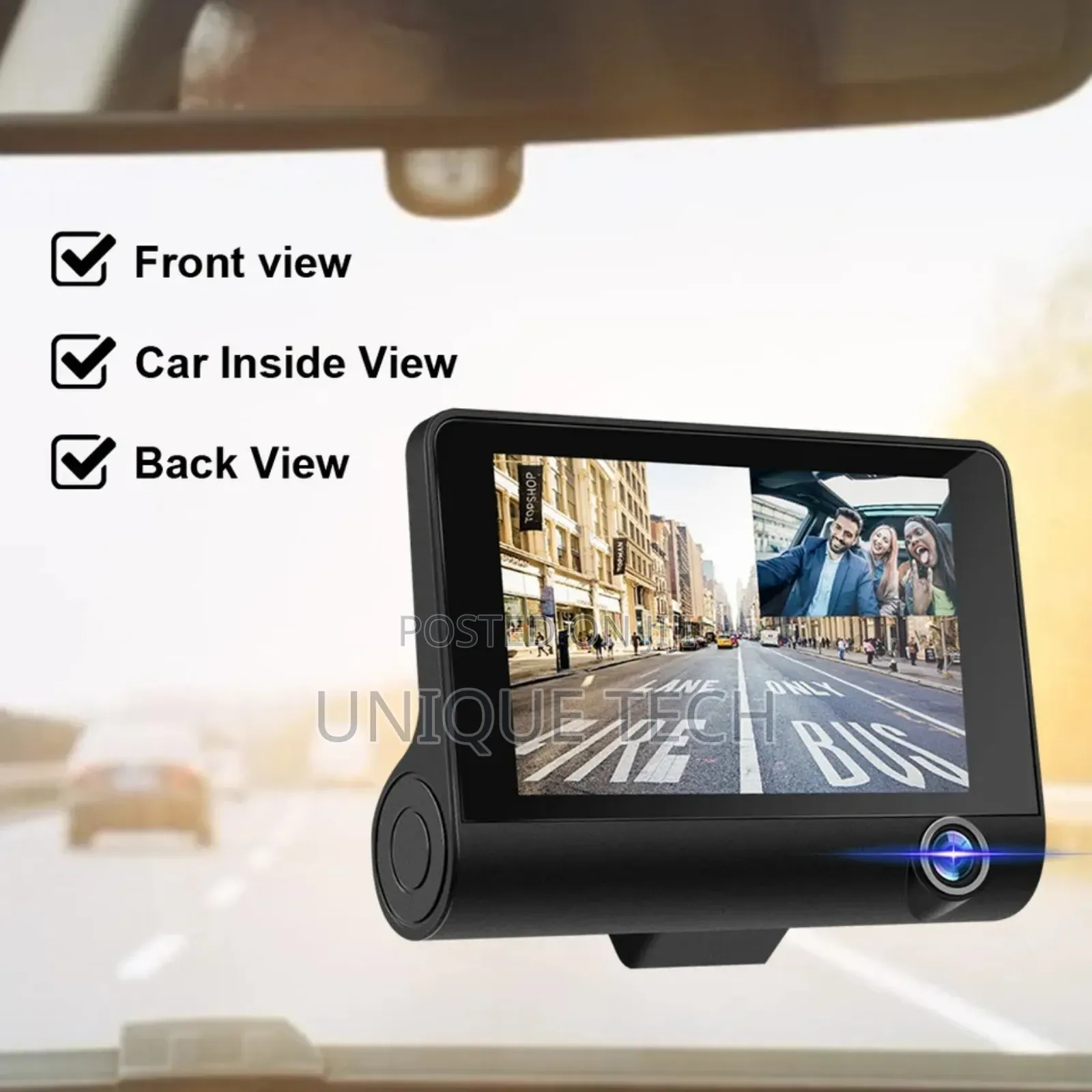 Smart 3-in-1 Dash Cam: Your Eyes on the Road