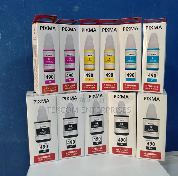 490 Canon Ink Bottles-490 Inks(Black,Cyan, Magenta, Yellow)