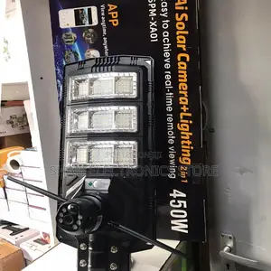 >>Solar Streetlight With 4g Simcard PTZ CCTV Camera 450w