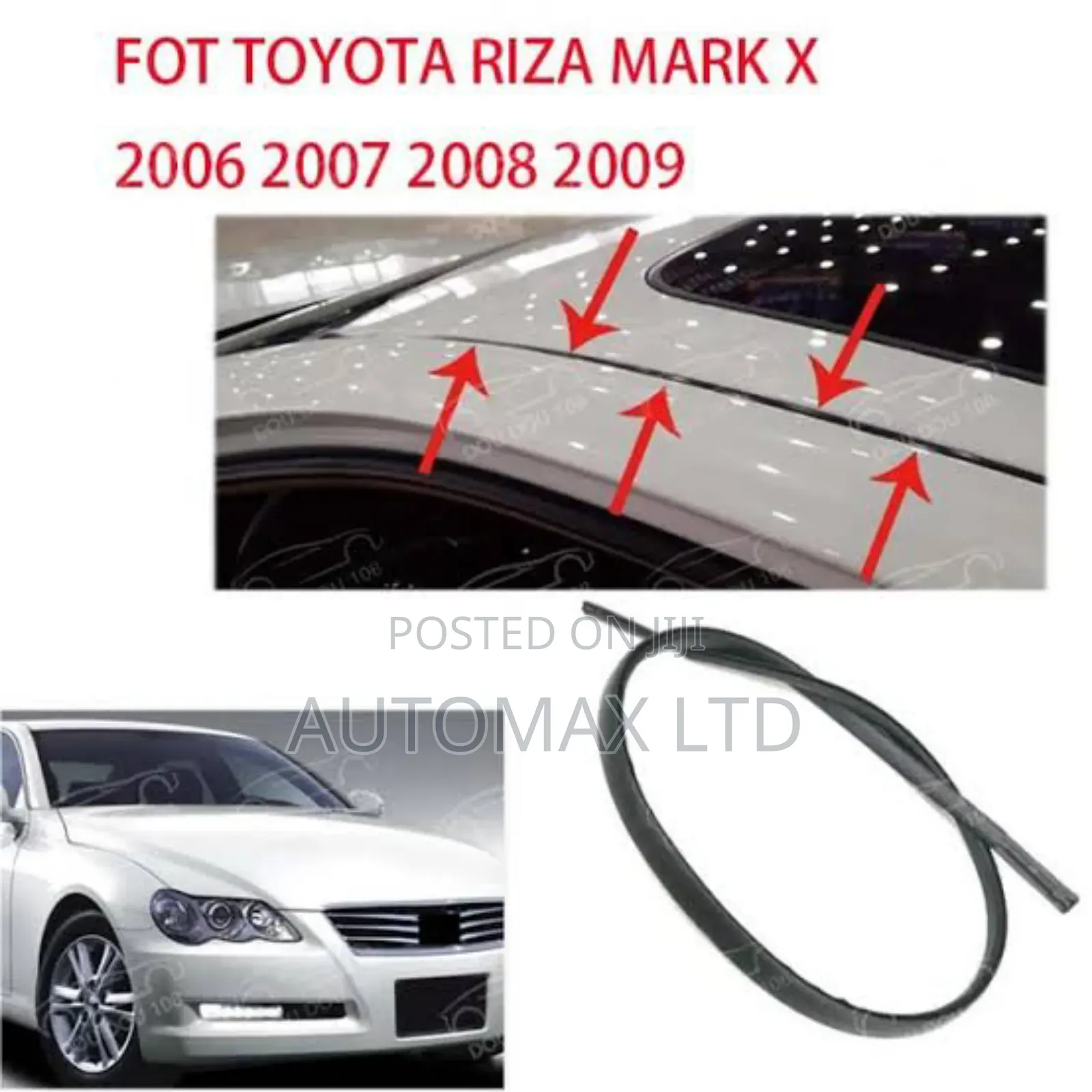 Rubber Roof Seal Strip. For Toyota Mark X, GRX120