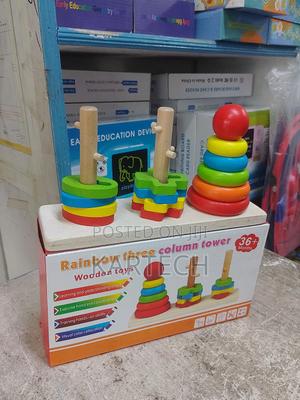3 Column Wooden Rainbow Tower - thumbnail 2