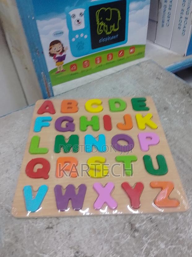 Wooden Alphabet Puzzle Board to Learn to Recognize Letters