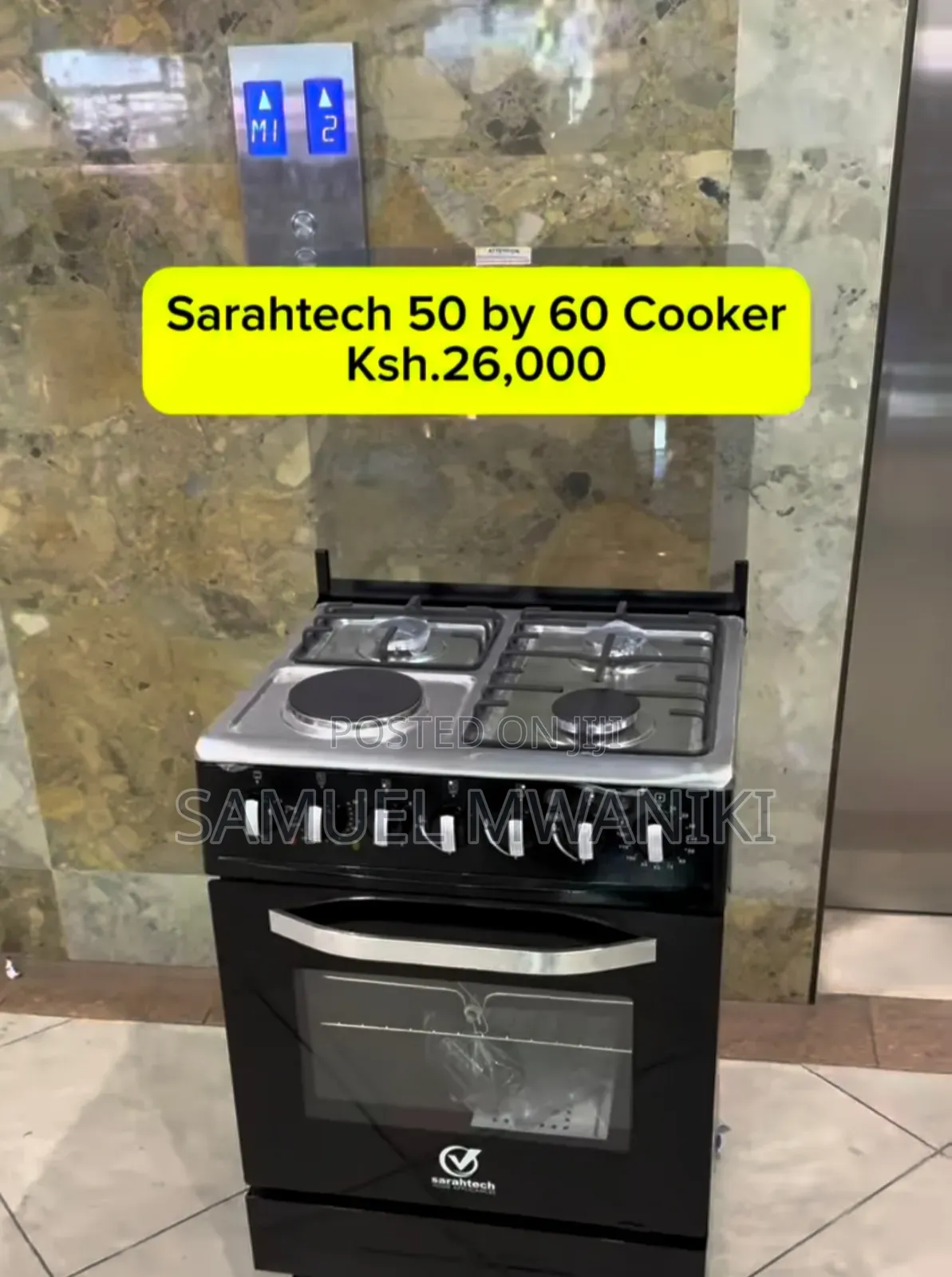 Sarahtech 3 Gas + 1 Hotplate Cooker Electric Oven 60 by 50